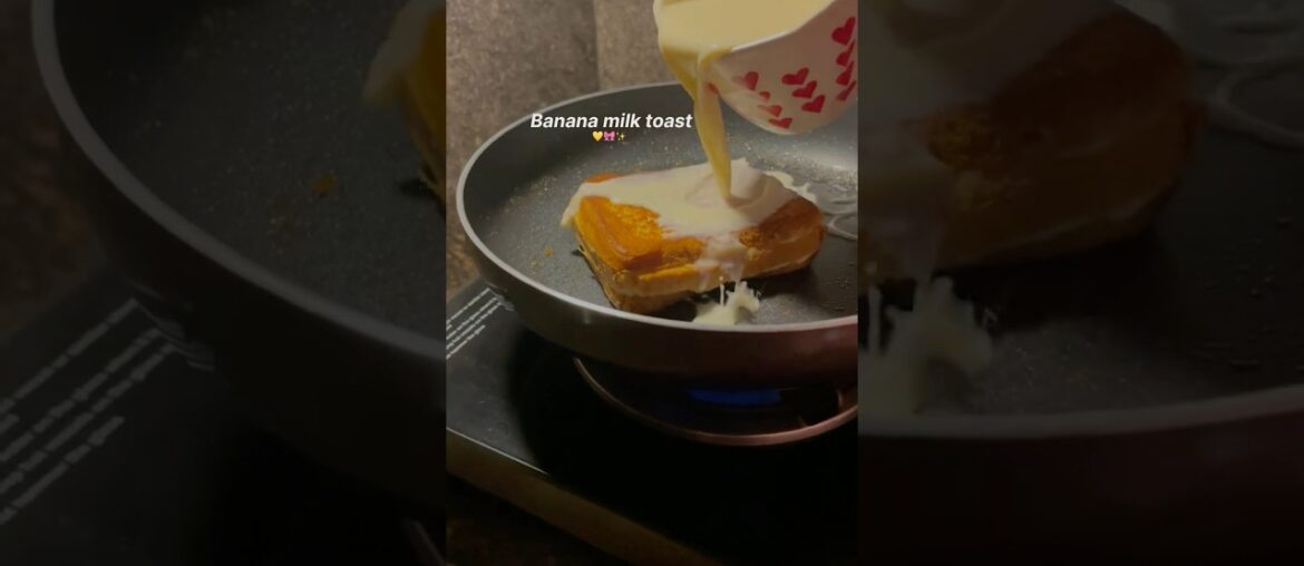 Viral banana milk toast     #shorts