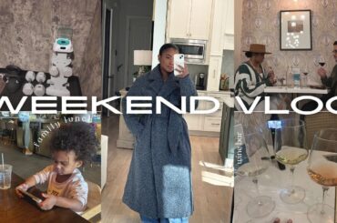 VLOG || moving into the new office, wine bar date night, finishing my home gym, family lunch!