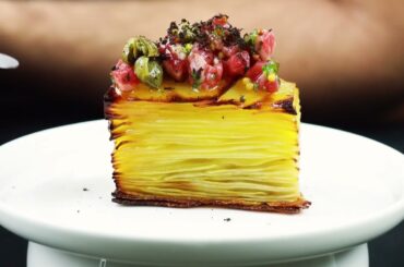 "Duo Tartare Potato Masterpiece: Dry-Aged Beef & Heirloom Tomato!"