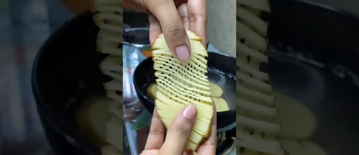 Crispy easy homemade spiral potato fries in a few minutes/french fries#crispy #potato #food #shorts