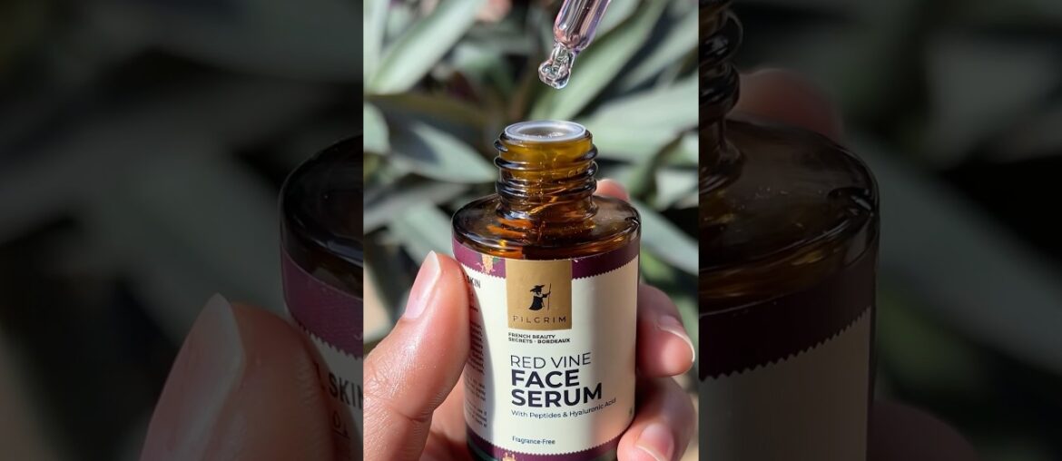 Pilgrim Red Wine Serum with Hyaluronic acid and Peptides Review  #hydratingserum  #serum #skincare