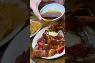 Drizzling the Tres Leches French Toast at Bonita Taqueria & Rotisserie