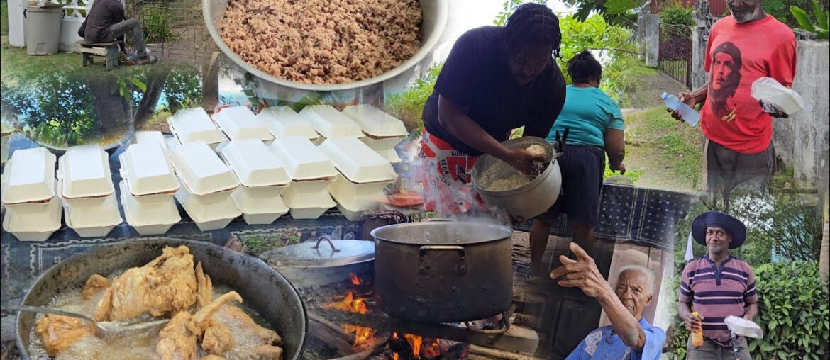 Cooking Rice & Peas With French Fried Chicken For Our Elderly In The Community