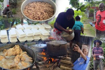 Cooking Rice & Peas With French Fried Chicken For Our Elderly In The Community