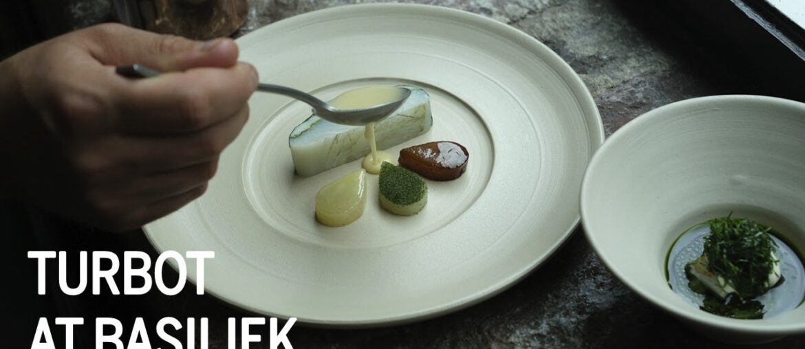 Chef Yornie van Dijk prepares delicious TURBOT at 1 Michelin star BASILIEK in The Netherlands Chef Yornie van Dijk prepares delicious TURBOT at 1 Michelin star BASILIEK in The Netherlands