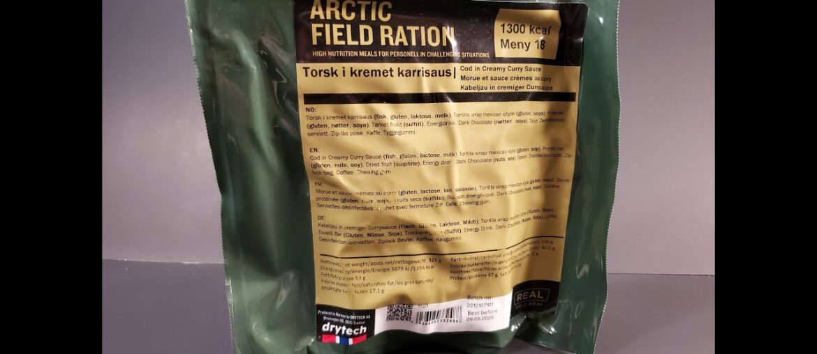 2022 Norwegian Arctic Field Ration Cod in Creamy Curry Potatoes MRE Taste Testing Review