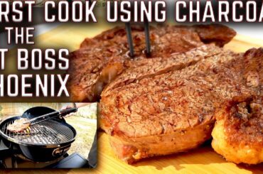 FIRST CHARCOAL COOK ON THE ALL NEW PIT BOSS ONYX EDITION PHOENIX! RIBEYE STEAK OVER CHARCOAL
