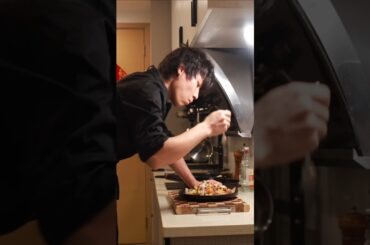 Cooking French Fries with minced beef gravy and yummy cheese sauce #cooking #bts