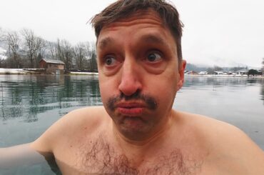 I went ice swimming and it was really cold