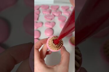 ValentinesDay’s Nutella Macarons with Cherry #valentinesday #macarons #nutella #recipe #cherry