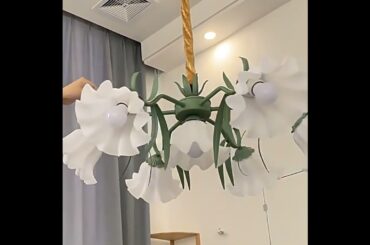 French Ceiling Lily Of The Valley Flower Lamp Dining Room Bedroom Lamp#pendantlight #light#bedroom