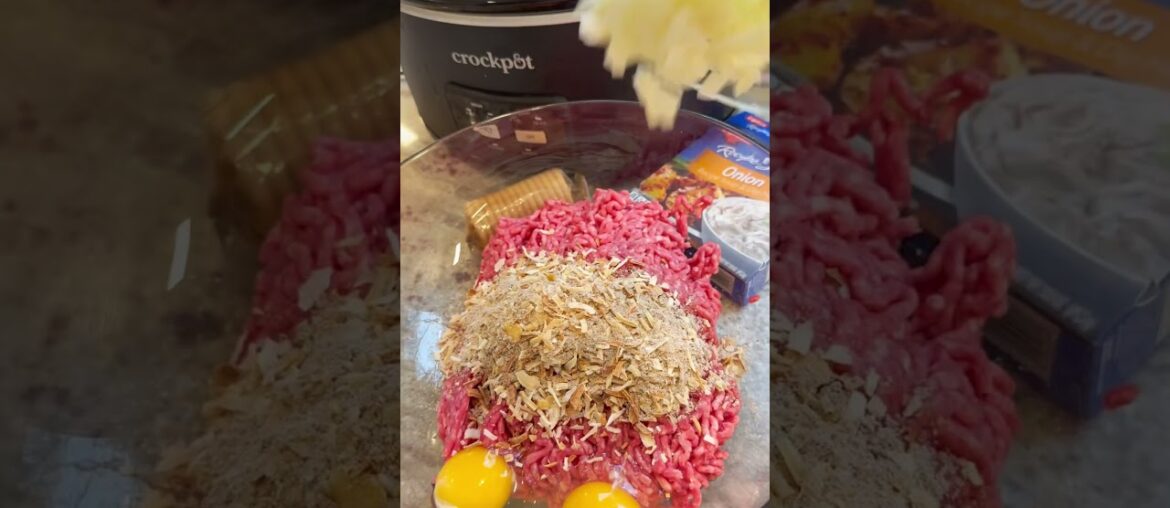 Crockpot French Onion Meatloaf #shorts #easyrecipe