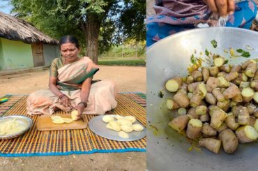 French Fries and Avaraka Koottu Recipe | Valli Kilangu Cooking in Village | Side Dish Recipes