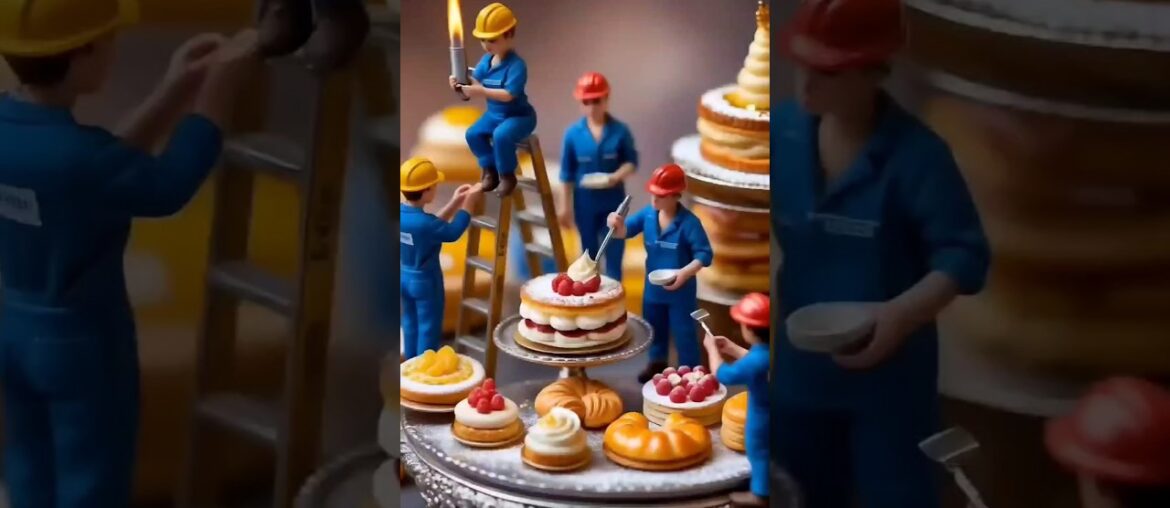 The Making of French Pastries | Tiny Workers in Action! #food #tinyworker #shorts