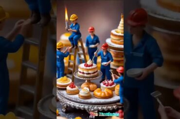 The Making of French Pastries | Tiny Workers in Action! #food #tinyworker #shorts