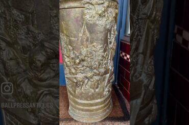 First quarter 20th century French Renaissance revival hammered brass umbrella stand.
