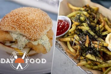 Fried cod fish sandwich with nori french fries: Get the recipes!