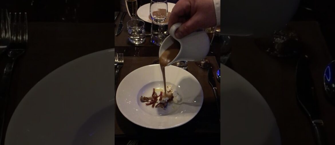 Popcorn Soup in Eiffel Tower Restaurant Paris, France. Part 2