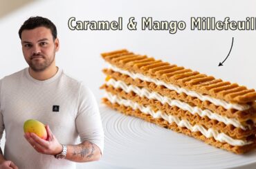 Caramel & mango Millefeuille! a Real French Classic Pastry Recipe!
