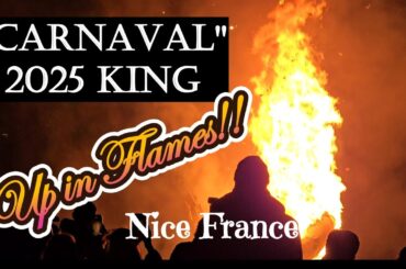 GIANT "CARNAVAL" 2025 KING BURNS IN SPECTACULAR NICE FRANCE BLAZE!