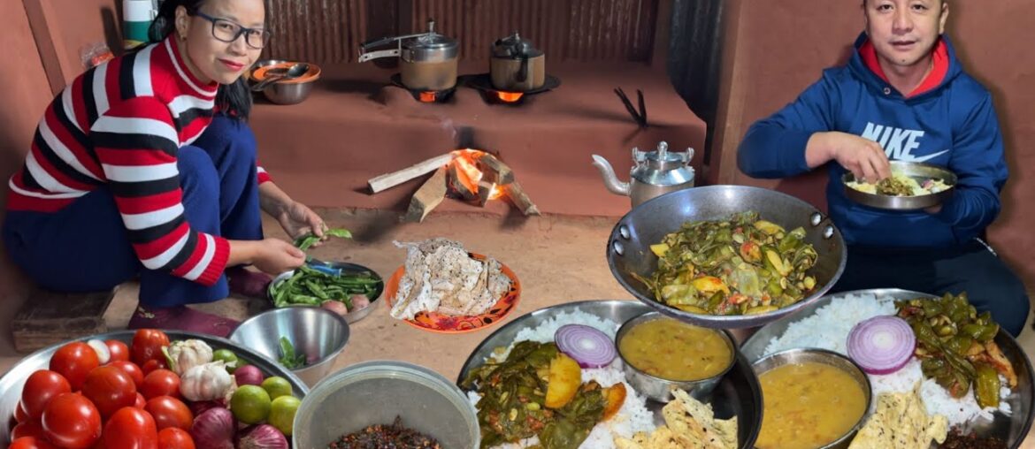 Potao Beans Recipe, Lentils with Rice Cooking in Village Darjeeling || Village Life cooking vlog