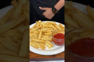 French fries with tomato ketchup ASMR cooking#food #cooking #asmr #recipe #shortsfeed@Abidiskitchen