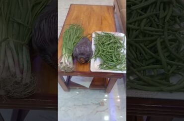 French beans and banana flower vegetables