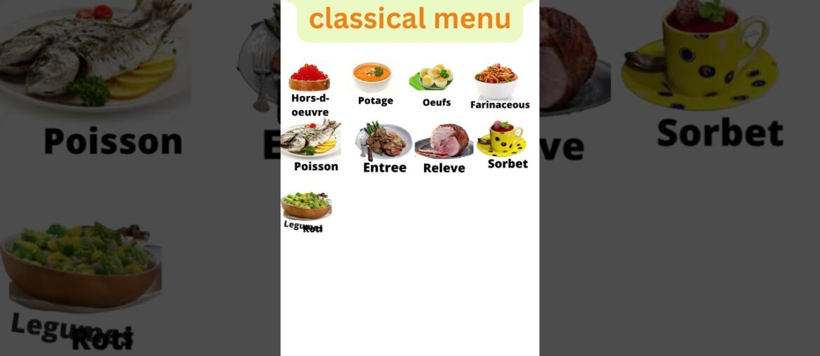 17 course French classical menu short