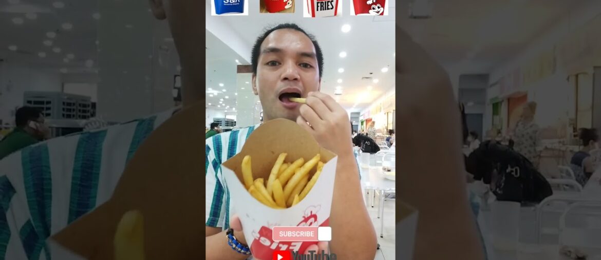 Yummy Delicious EATING Crispy French Fries from S&R, Jollibee and KFC Food Emoji Challenge #shorts