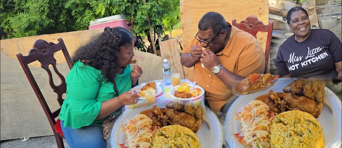 Cooking Pumpkin Rice And French Fried Chicken For Our Subscribers | After A Hard Shower Of Rain