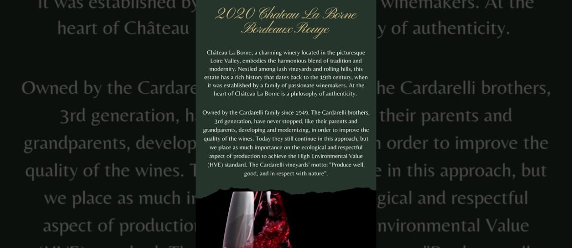 2020 Chateau La Borne Bordeaux Rouge