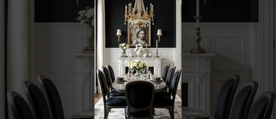 Chic French Dining Ambiance: Black, White & Gold Chic French Dining Ambiance: Black, White & Gold