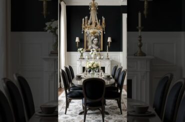 Chic French Dining Ambiance: Black, White & Gold