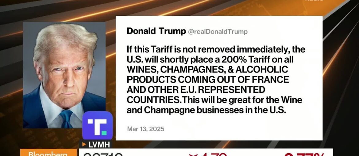 Trump Vows 200% Tariff on EU Wine, Escalating Trade Tensions Trump Vows 200% Tariff on EU Wine, Escalating Trade Tensions
