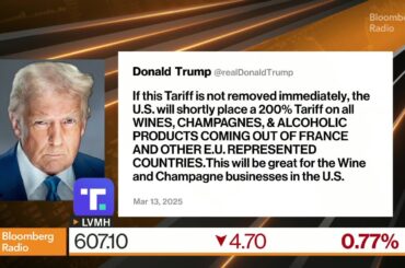 Trump Vows 200% Tariff on EU Wine, Escalating Trade Tensions
