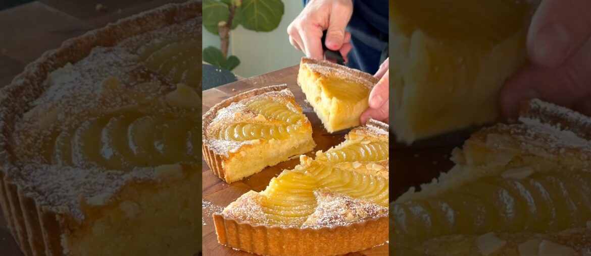PEAR BOURDALOUE #pear #almond #tart #french #sweet #dessert