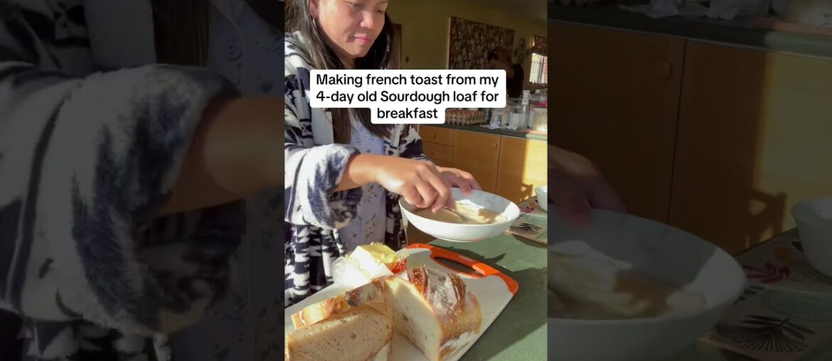 Sourdough loaf french toast #sourdough #shorts #shortsvideo #shortsviral #baking #bread #recipe