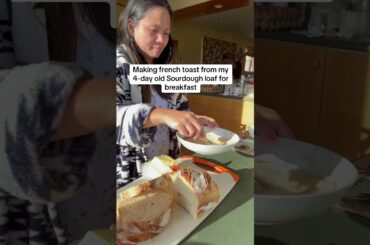 Sourdough loaf french toast #sourdough #shorts #shortsvideo #shortsviral #baking #bread #recipe