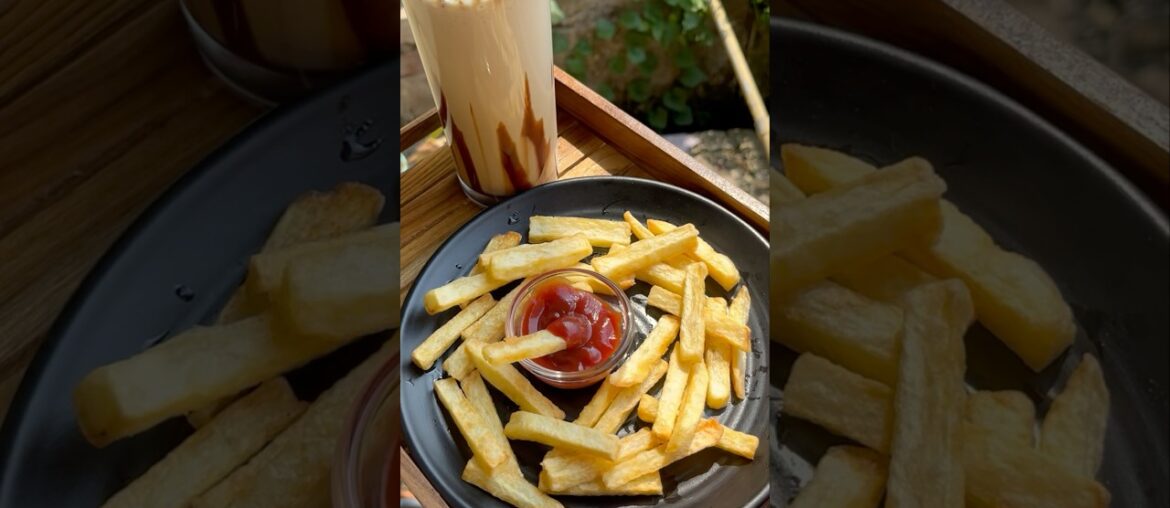 French Fries with Cold Coffee | Cafe Style food #shorts #youtubeshorts