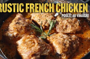 Chicken Thighs in Creamy White Wine Sauce (Rustic French Recipe)