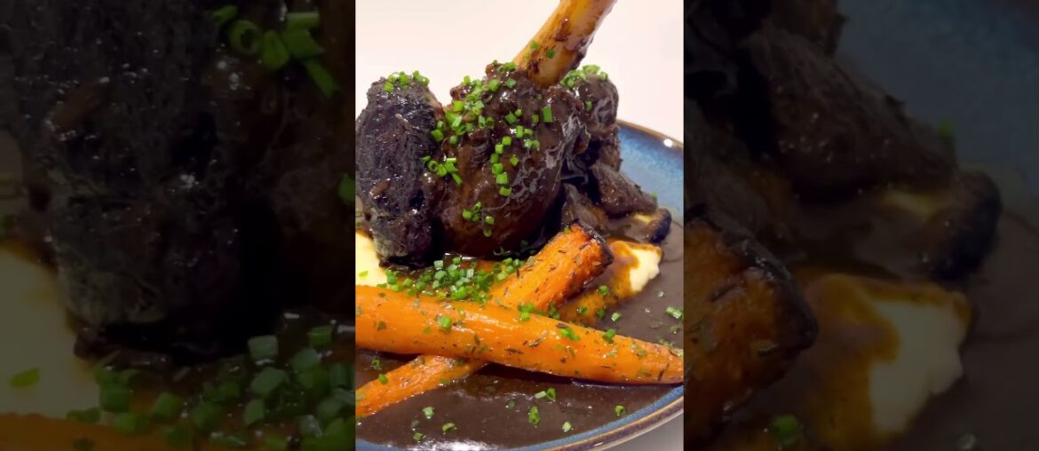 Slow-braised lamb shank with creamy mash comfort #food at its finest! #LambShank” #shorts