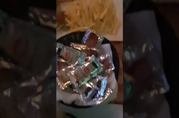 Swordfish & Salmon dalad french fries white wine coffee brandy. Spain 50 euros.