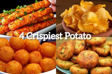 4 Crispiest Potatoes Recipe! Perfect Potato Chips! Crispy French Fries! Collections Potato Snack