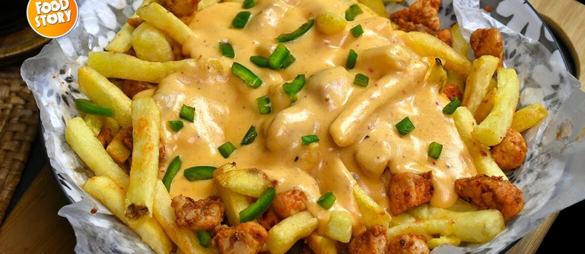 Best Chicken Loaded Fries with Cheese Sauce Recipe By Samina Food Story Best Chicken Loaded Fries with Cheese Sauce Recipe By Samina Food Story