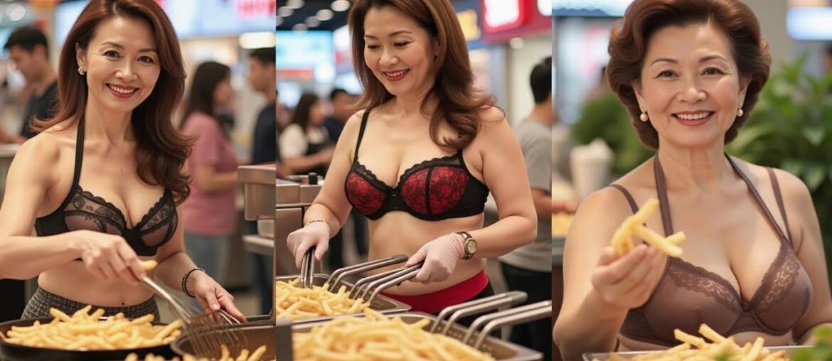 [AI]French fries gourmet food, the feminine charm and artistic elegance of a mature aunt