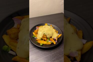 Loaded fries, recipe, cheesy loaded fries, veg loaded, cheesy fries, French fries, cheesy sauce reci