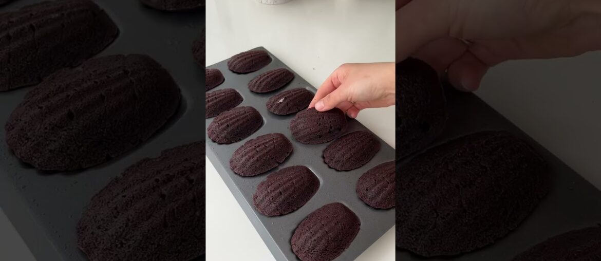 The process of baking the classic French chocolate madeleines!