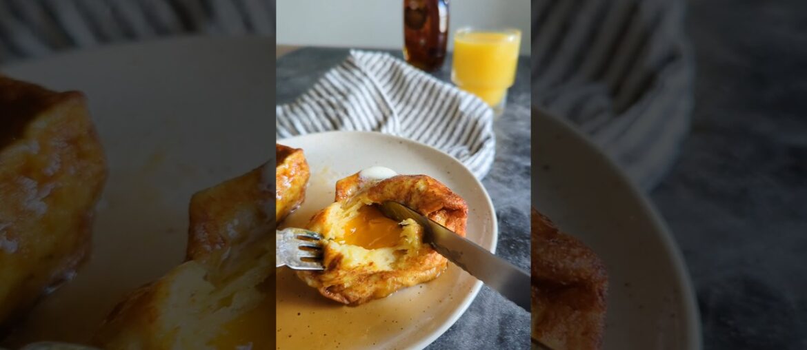 Egg yolk stuffed French toast! #brunch #eggs