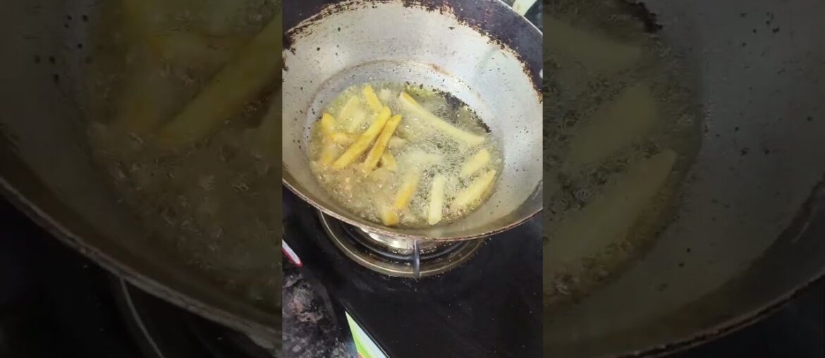 frying french fries in oil