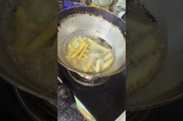 frying french fries in oil